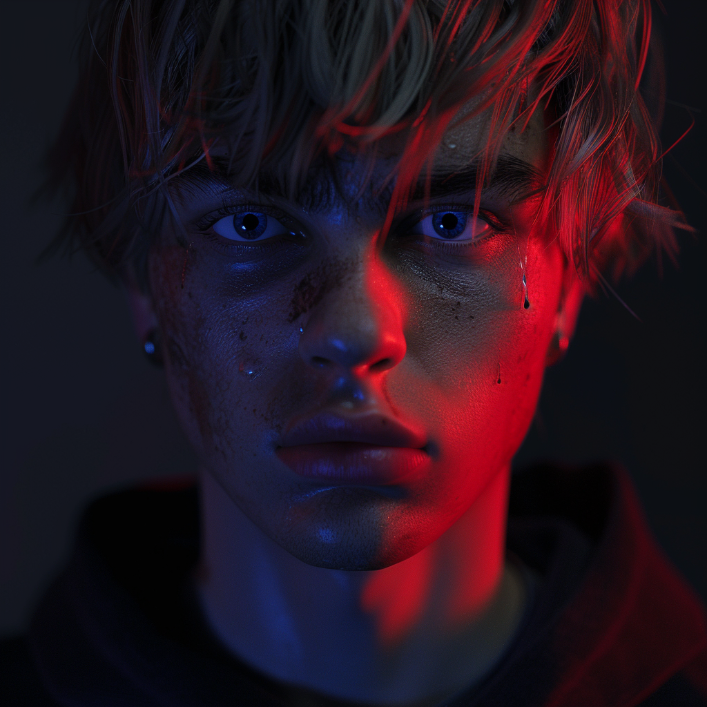 Blonde male musician portrait