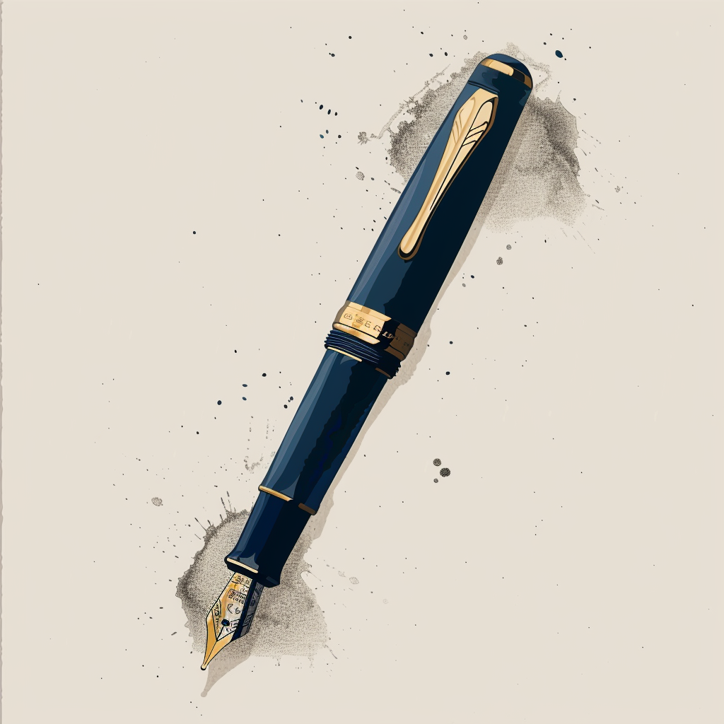 Fancy Blue Fountain Pen Graphic