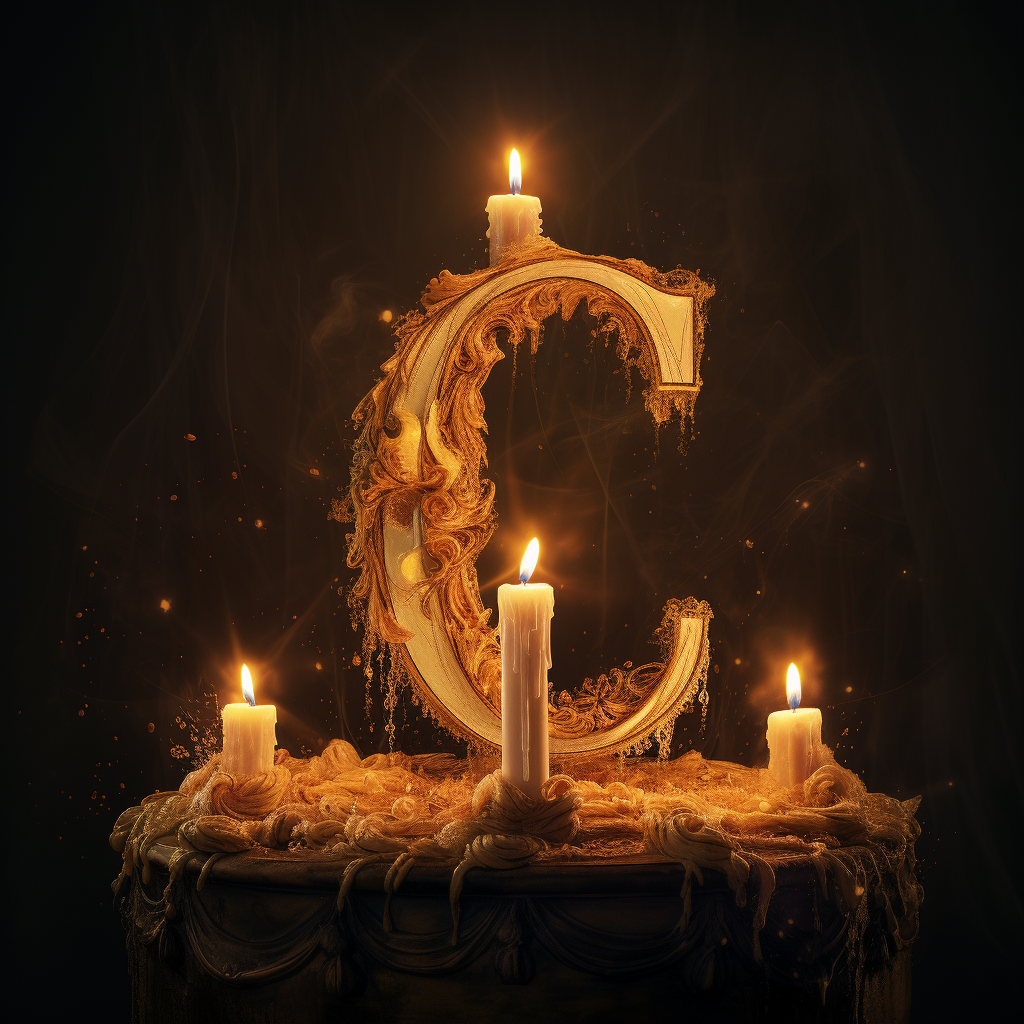 Fancy candlelight letter CS design