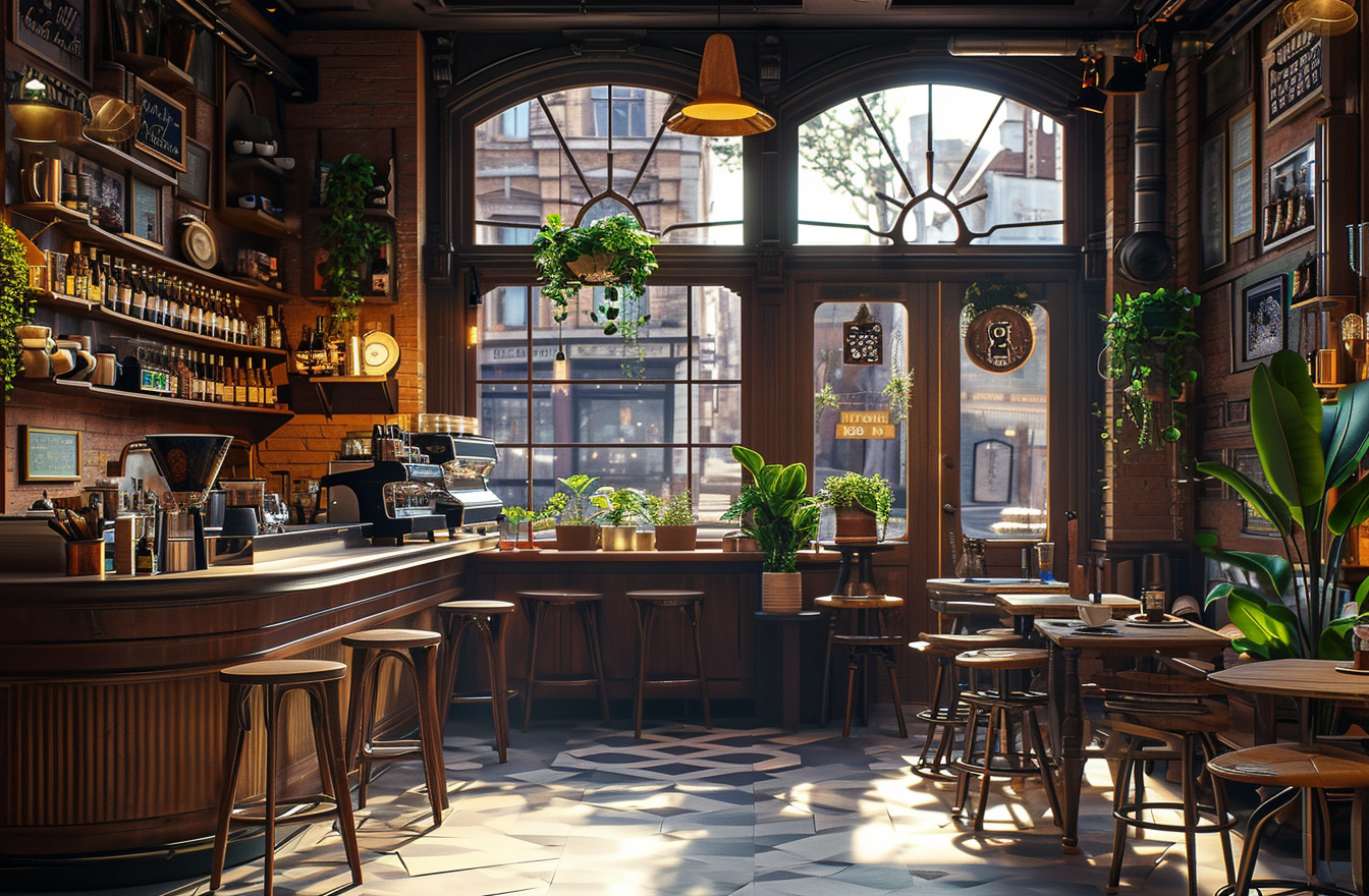 Fancy Coffee Shop in 3D