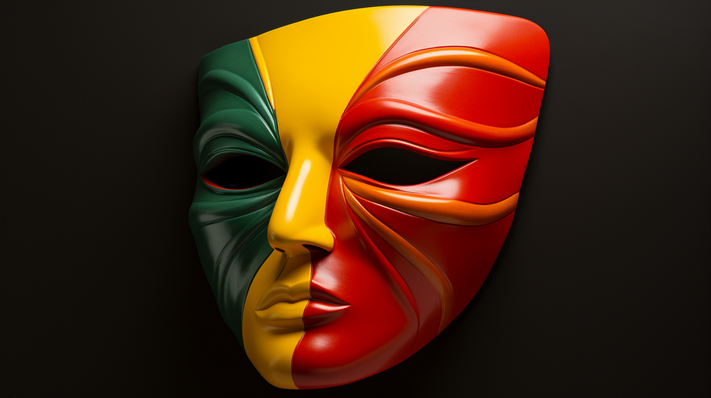 Vibrant colored modern theatre mask