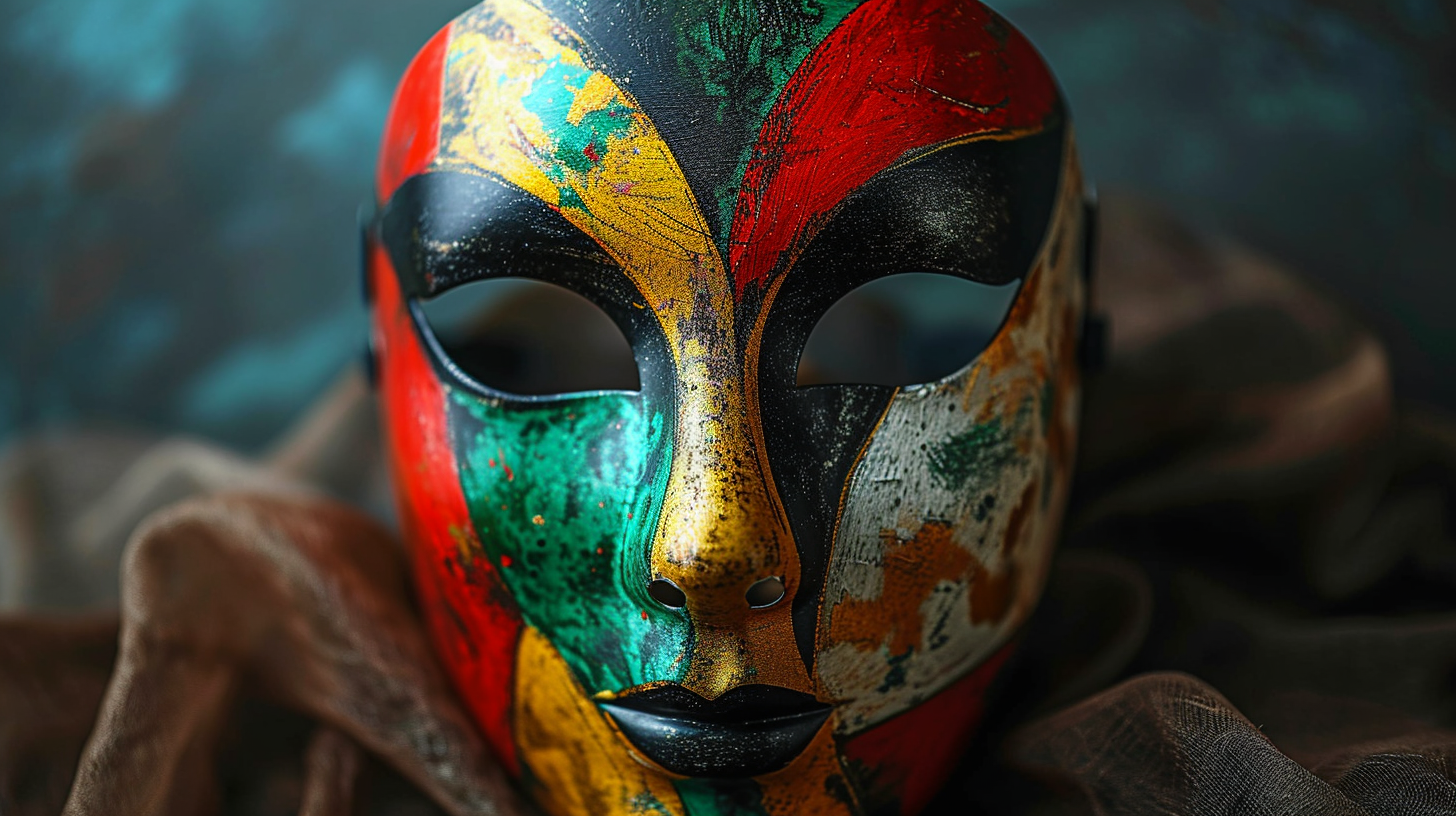 Fancy theatre mask in vibrant colors