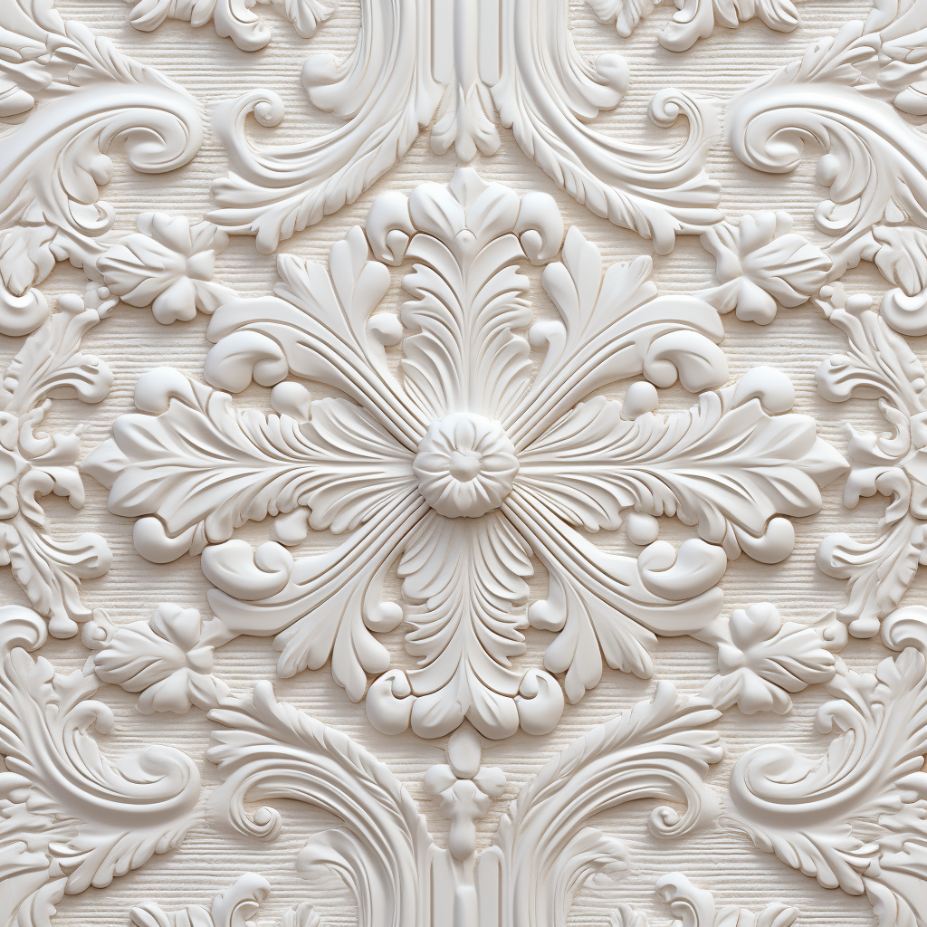 Decorative white wooden ceiling texture