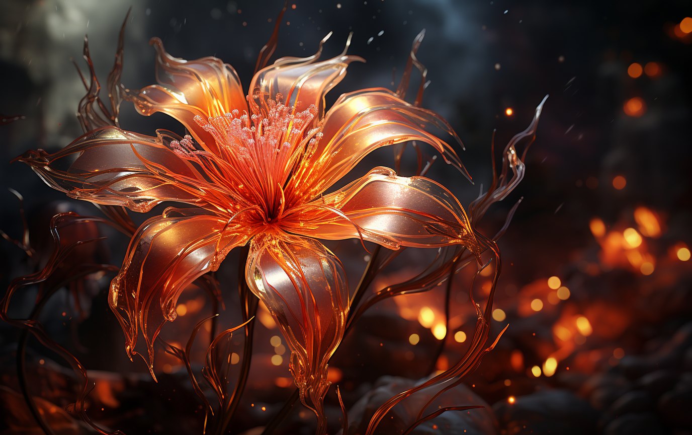 Vibrant fire flower in stylized art