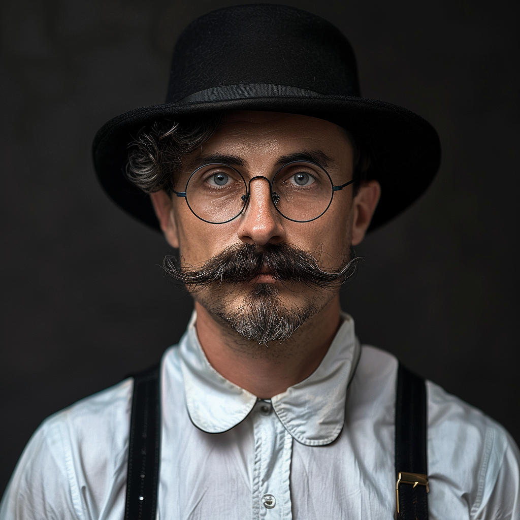 Vintage male professor in fantasy attire