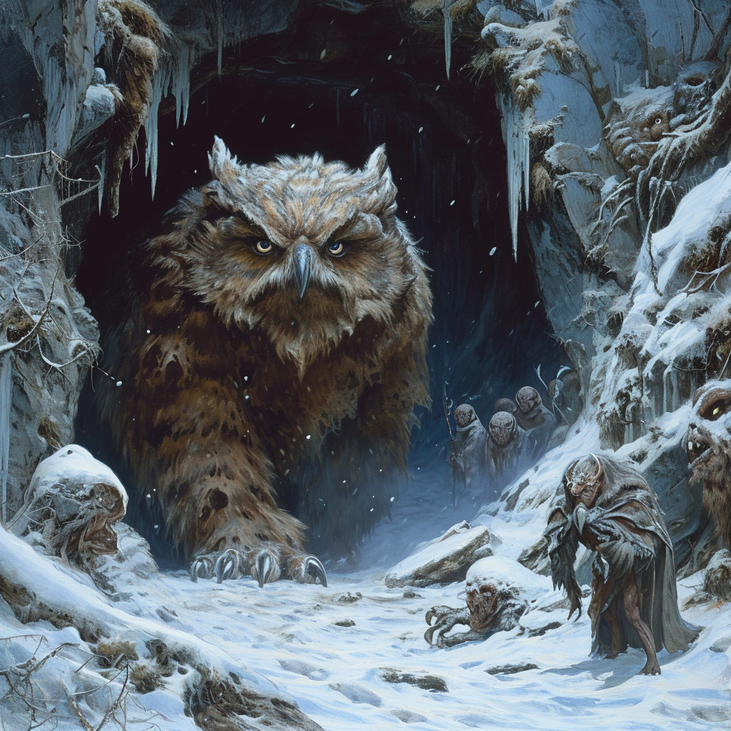 Owlbear Cave Snow Dead Humans