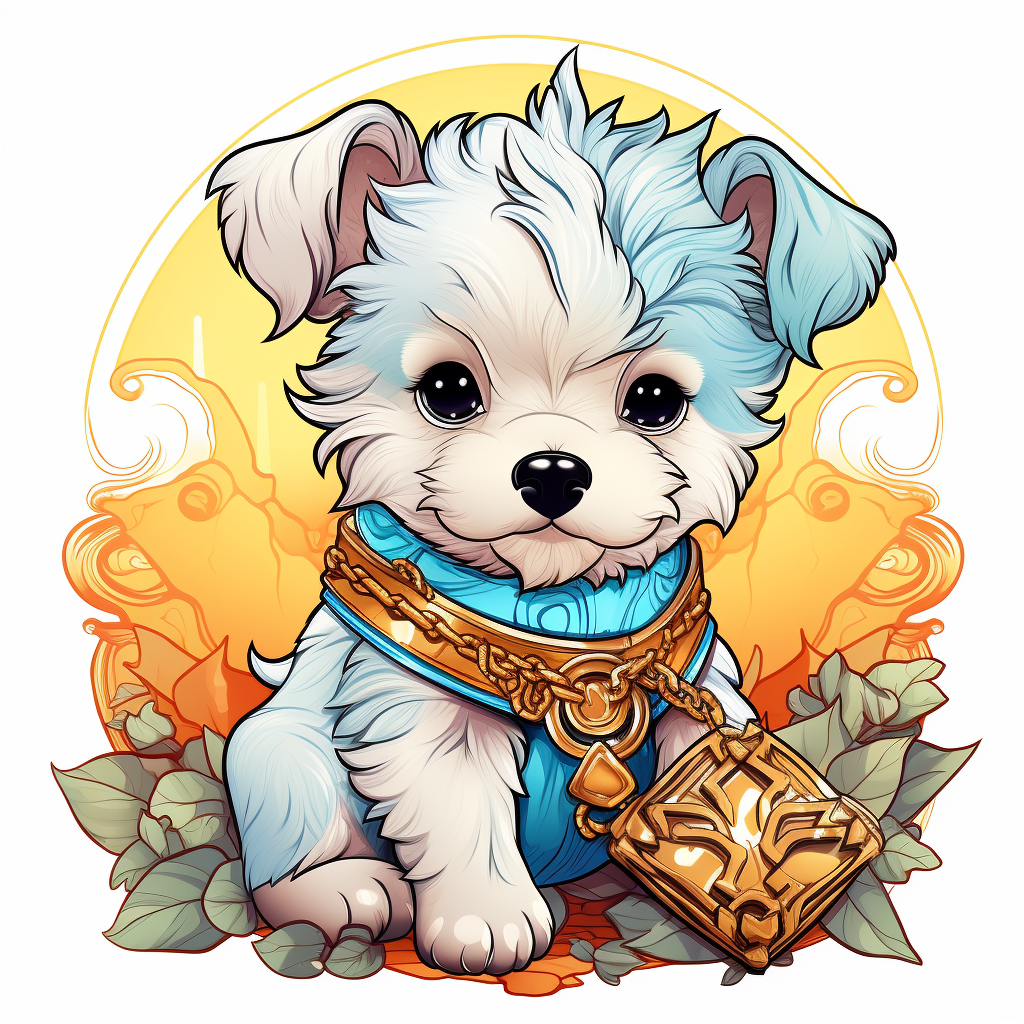 Cute fantasy baby dog coloring