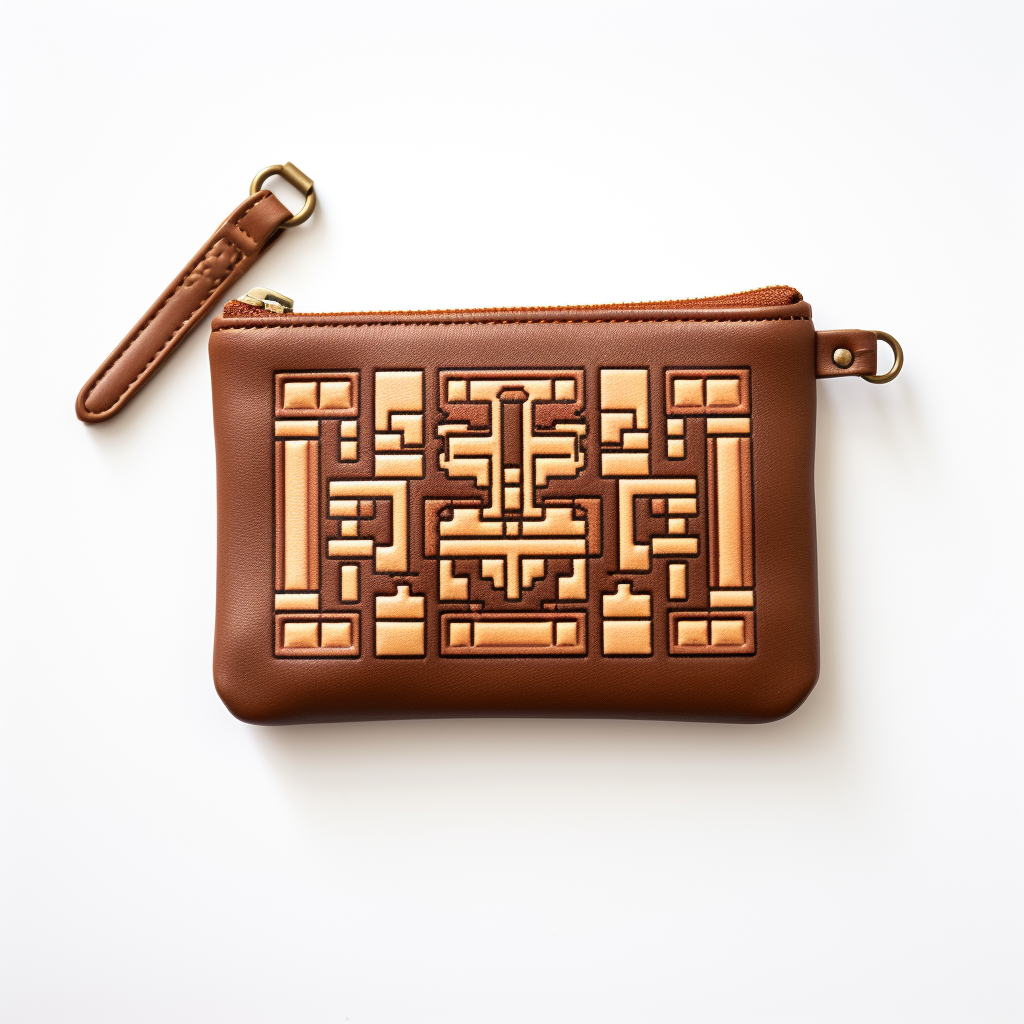 Brown fantasy pouch on white background