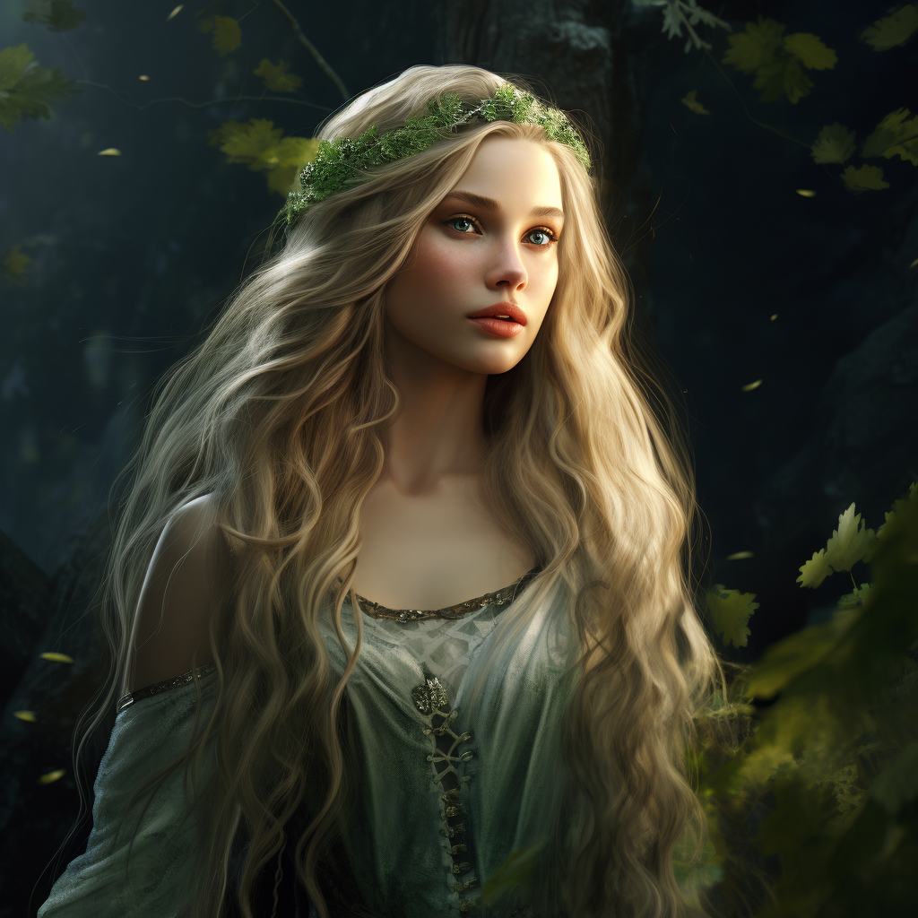 Blonde princess in detailed fantasy attire