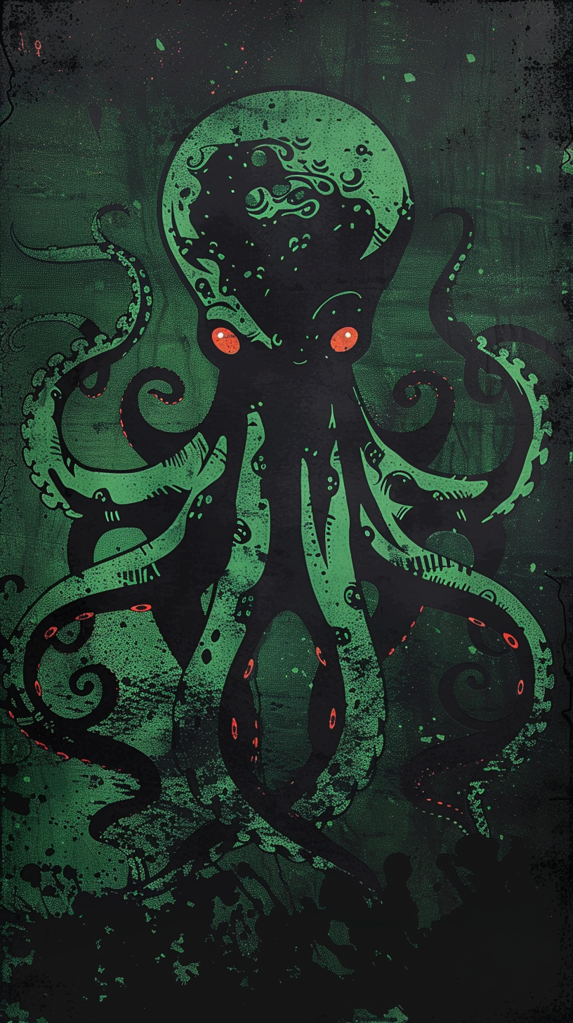 Green Octopus Flag Artwork