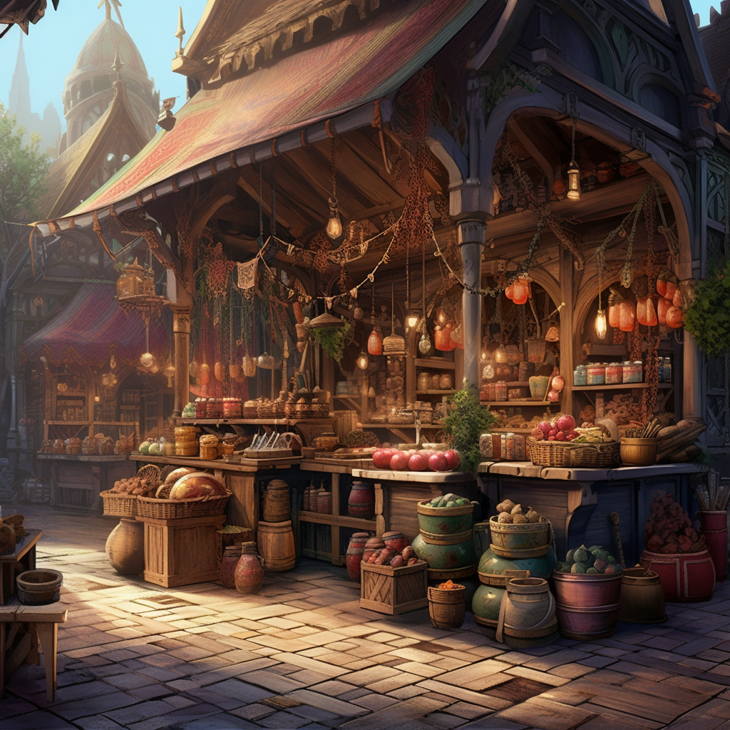 Image of a fantasy market stall