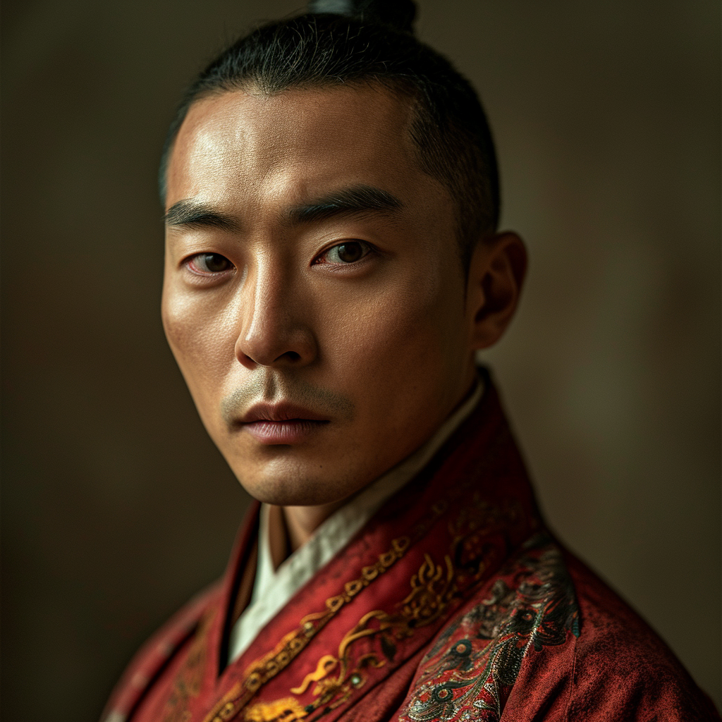 Close-up portrait of fantasy monk Park Seo-Joon