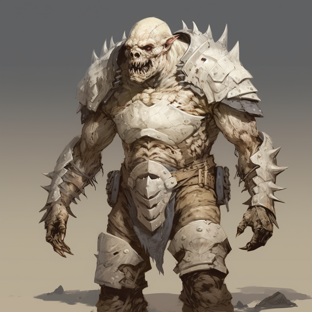 Mighty orc warrior with bone carapace