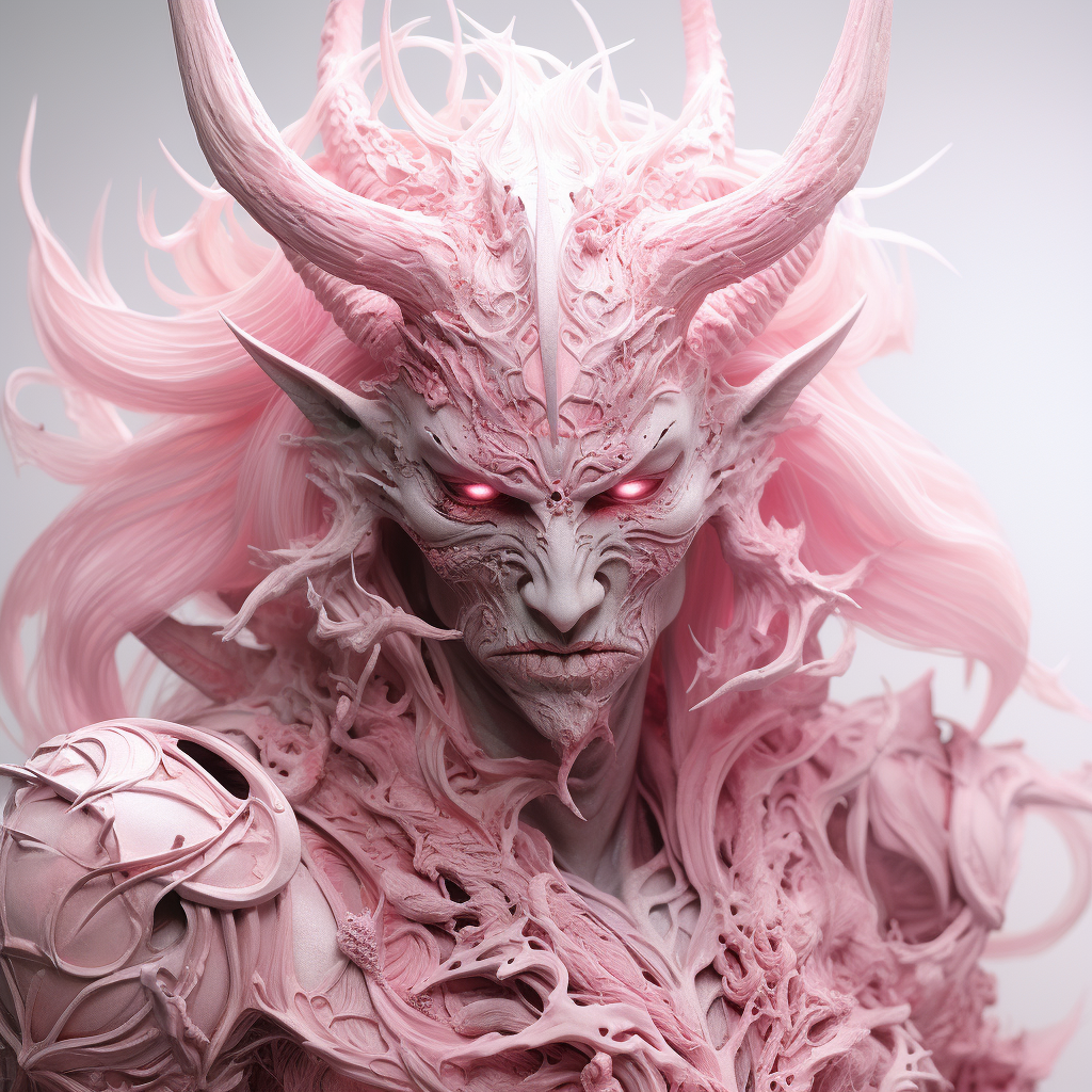 Captivating pink ethereal demon artwork