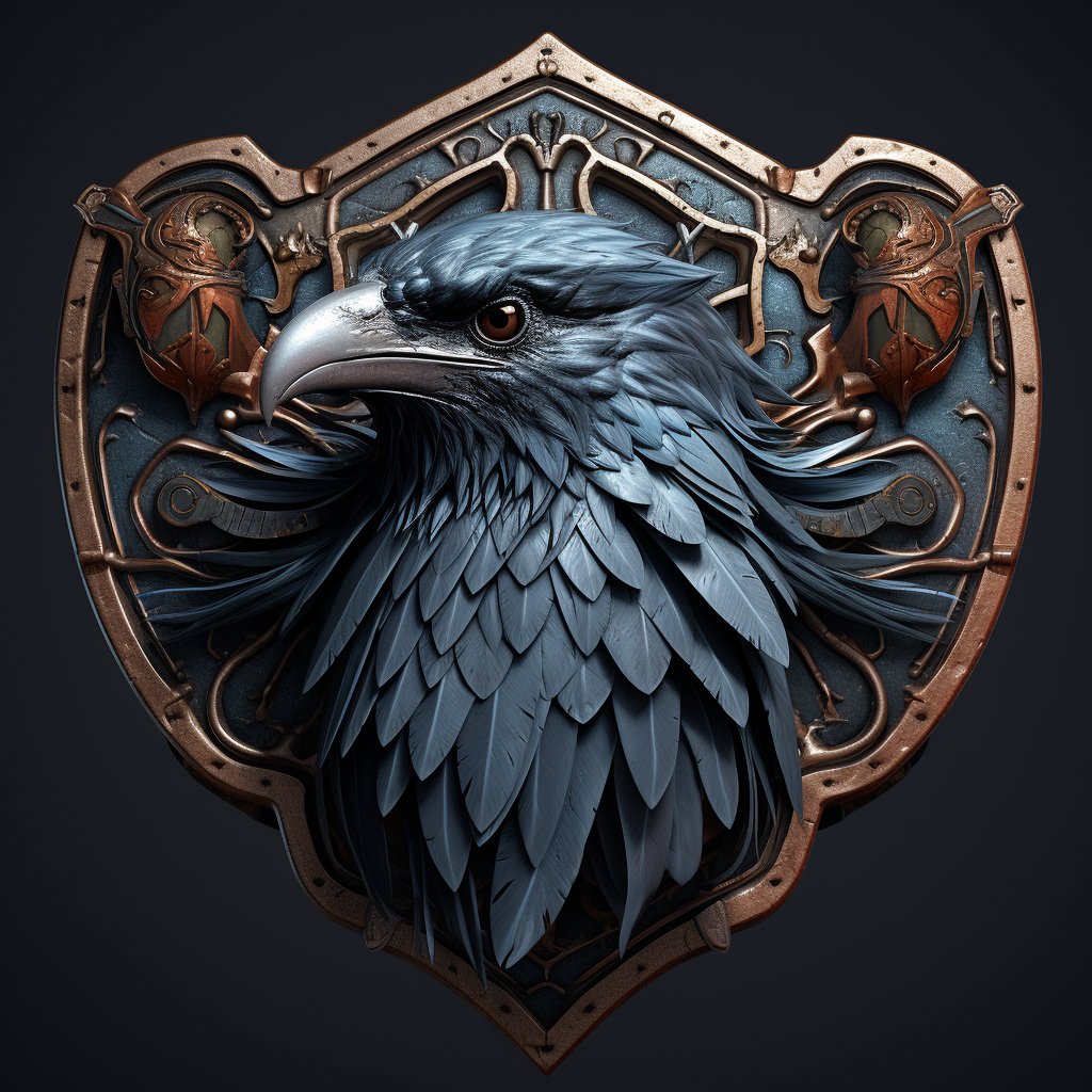 Fantasy Raven Shield - Symbol of Power and Defense