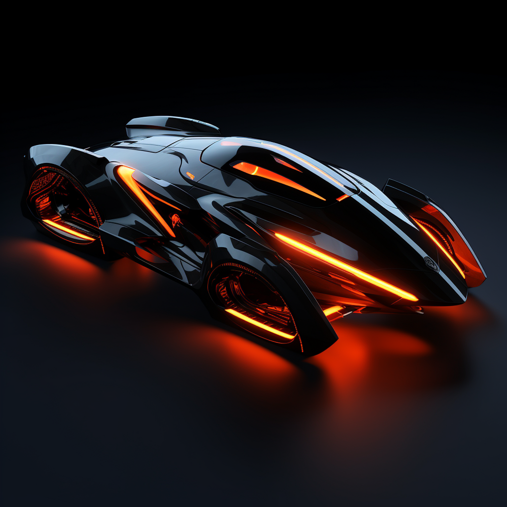 Tron style fantasy space ship