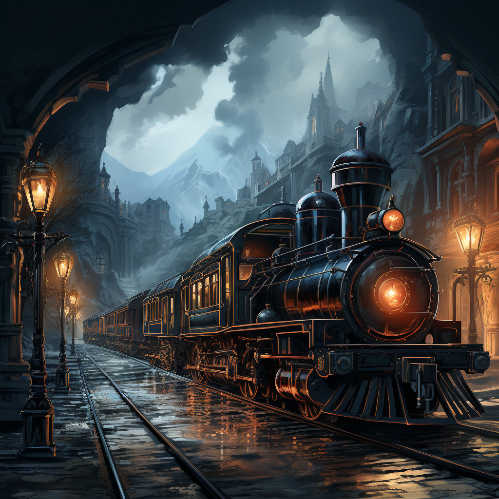 Underground Tunnel Dark Gothic Prison Steam Locomotive