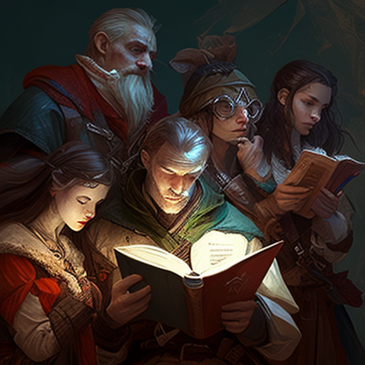 Group of fantasy adventurers looking at the reader