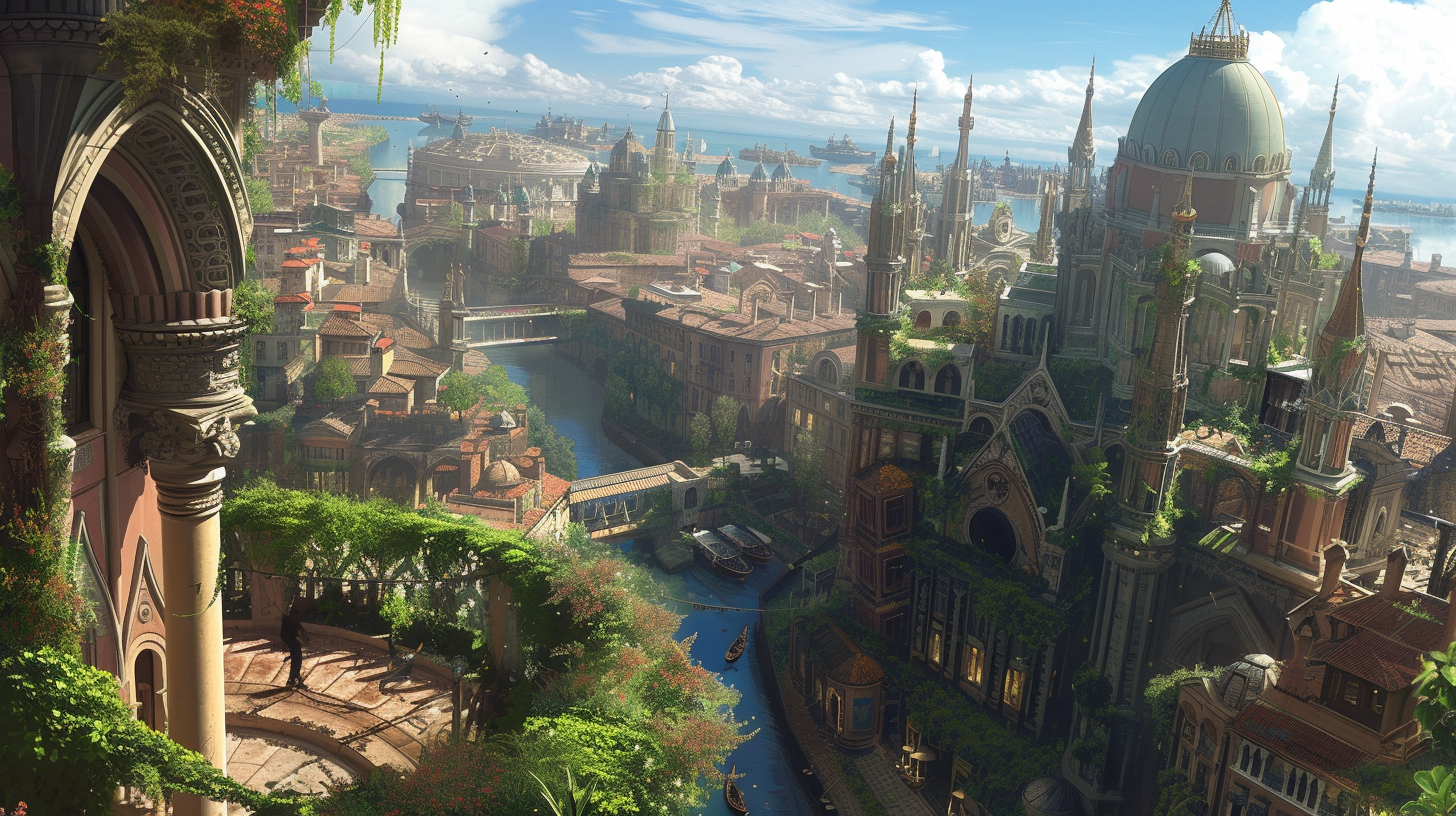 Fantasy City Renaissance Panorama View