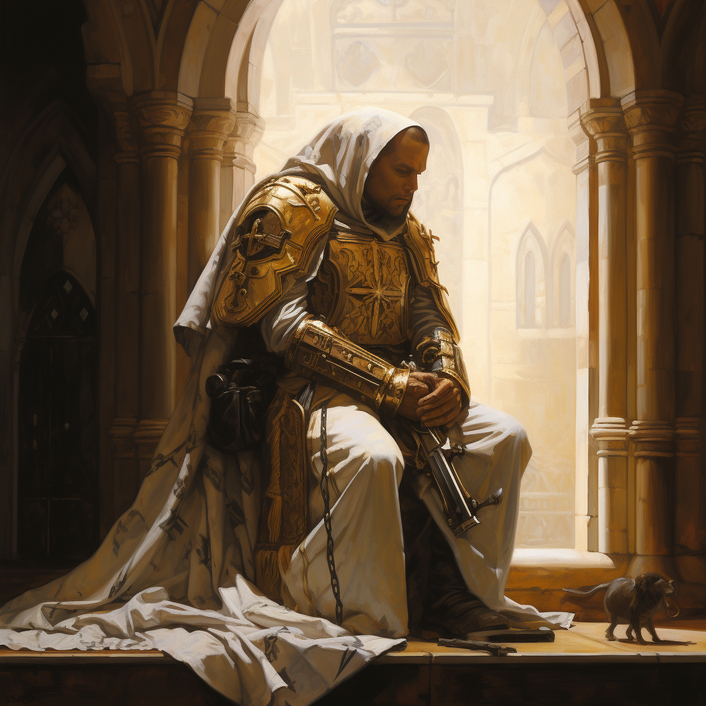 Fantasy Paladin in Prayer