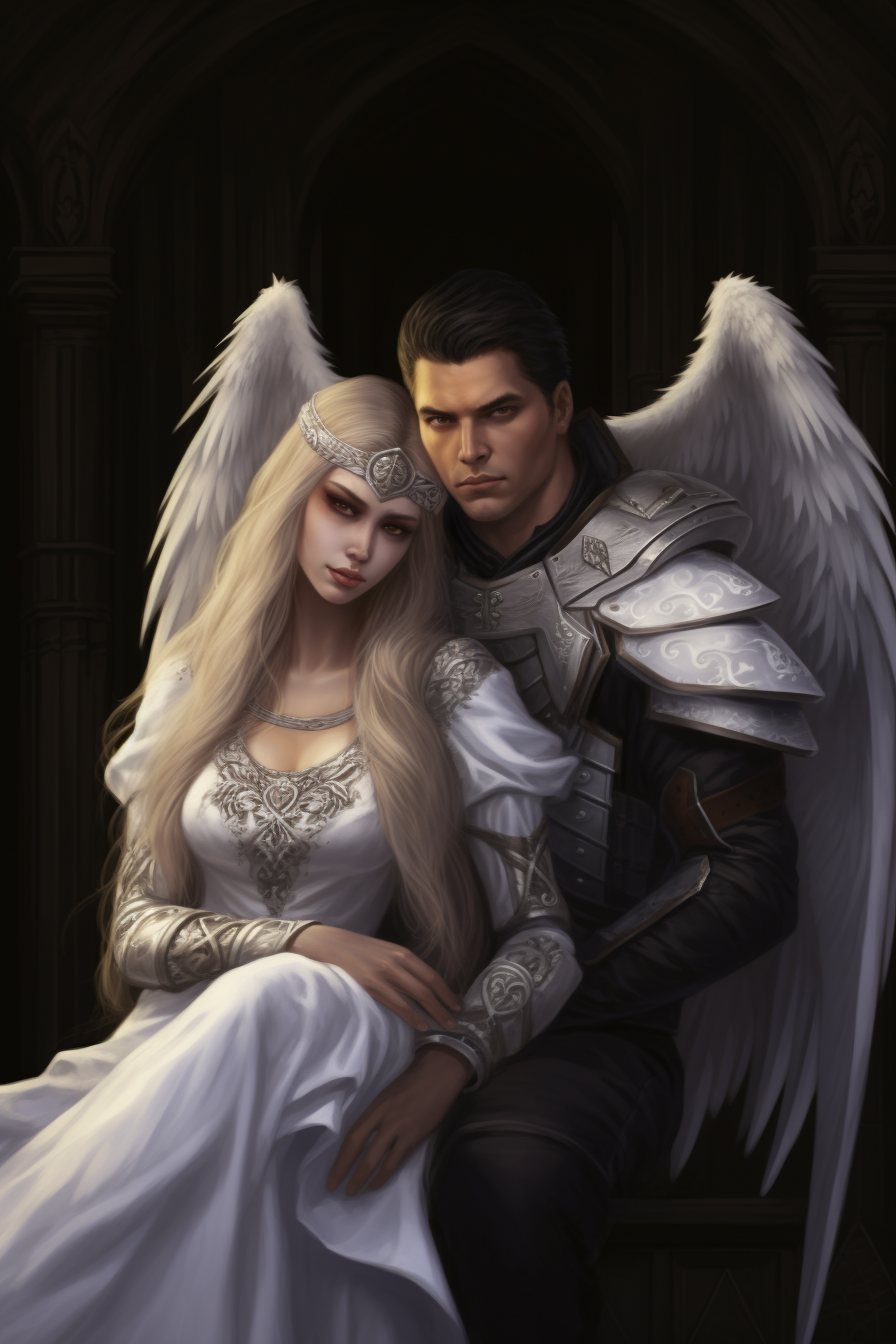 White and Dark Angel Fantasy Art