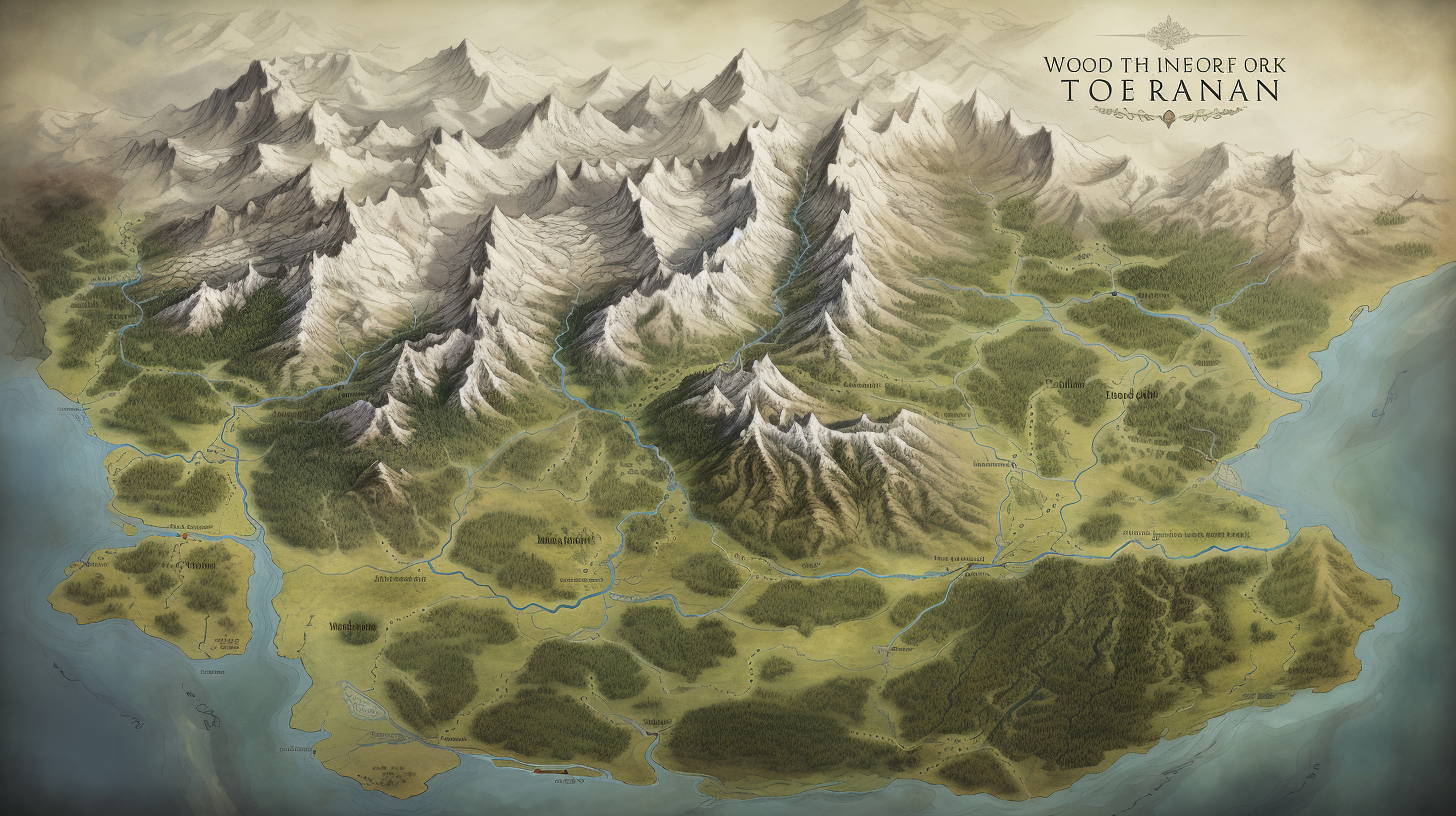 Fantasy map of Yukon's terrain