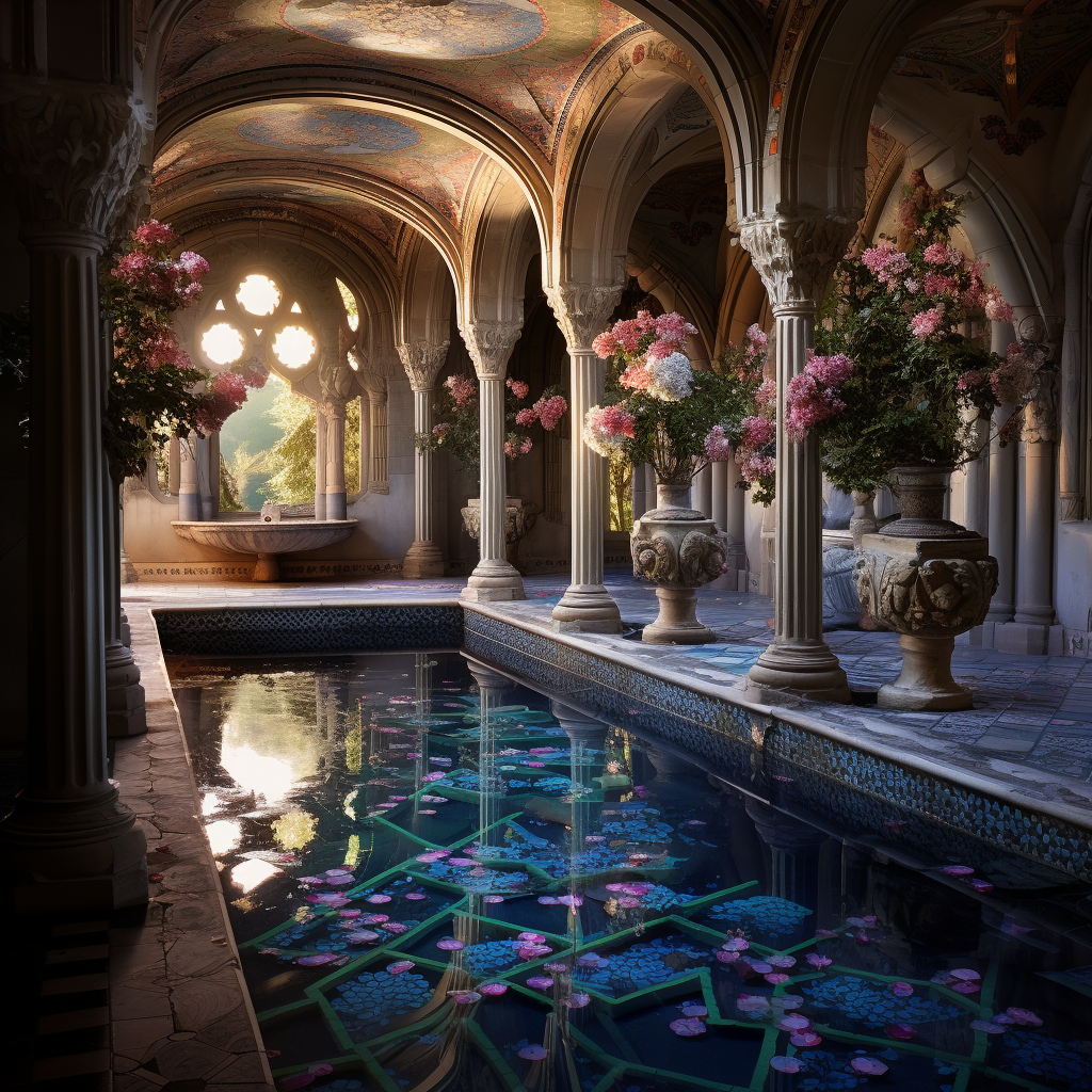 Mesmerizing surreal fantasy beauty at hearth castle