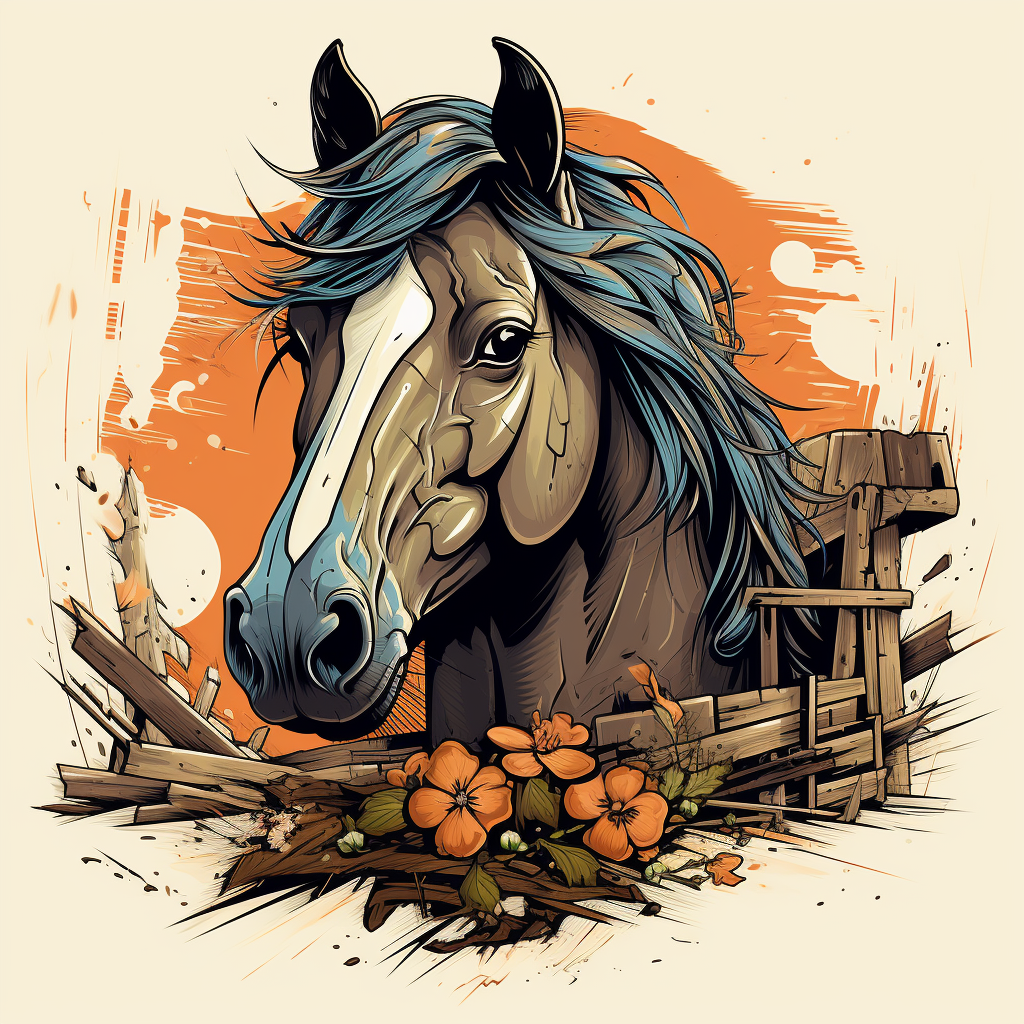 Stylish farm horse tshirt design