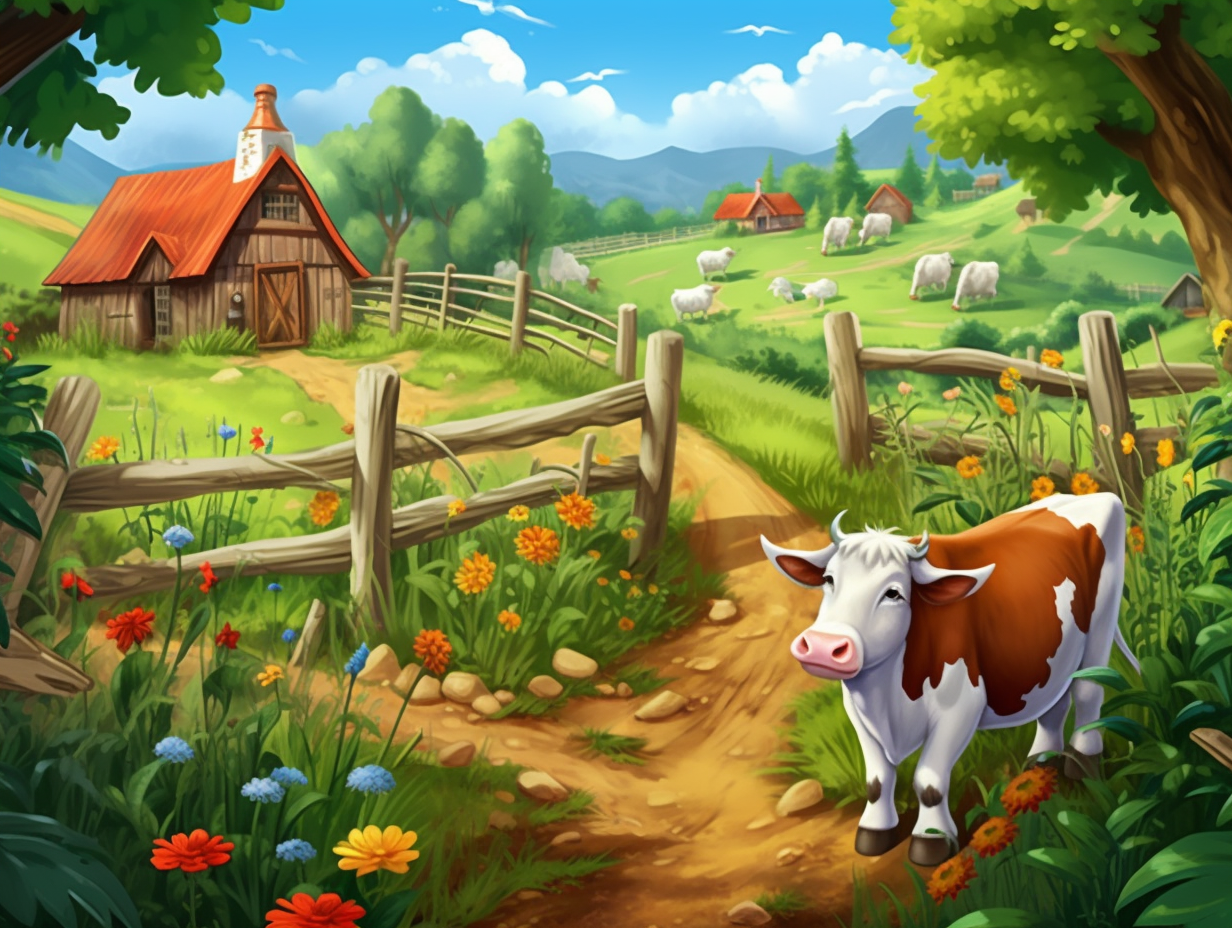 Farm Scene Illustration for Children's App