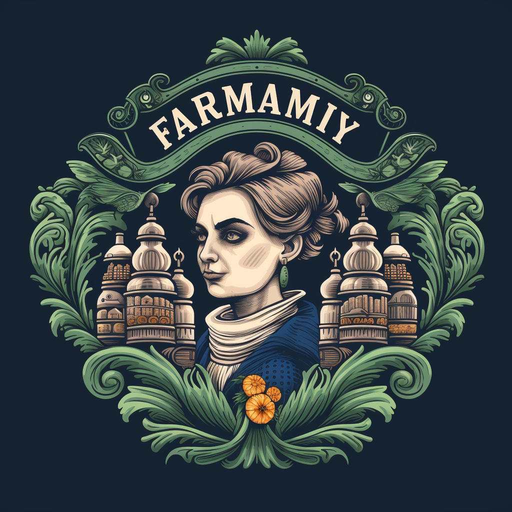 Farmacy logo with nature-inspired elements