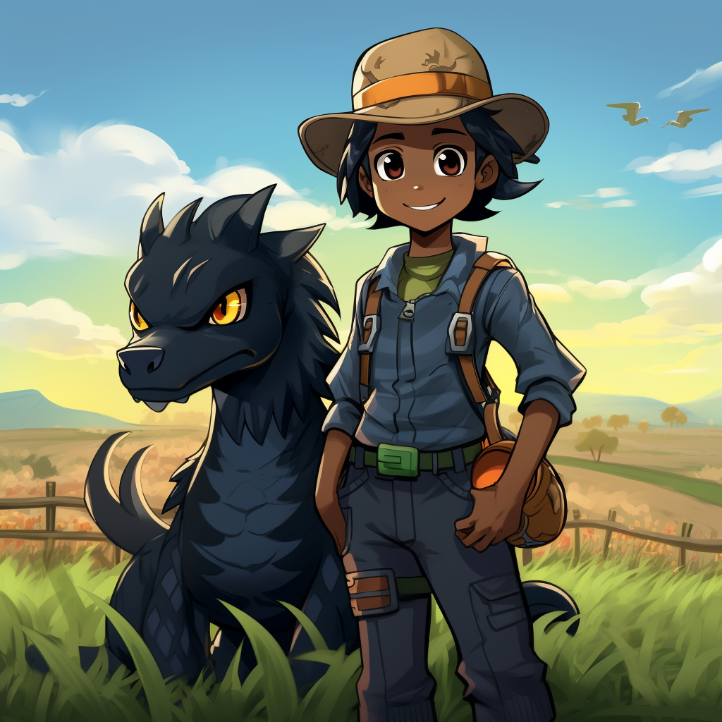 Scary black dragon resembling Farmer Yumi