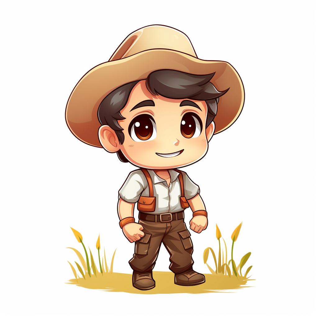 Happy smiling cute farmer logo