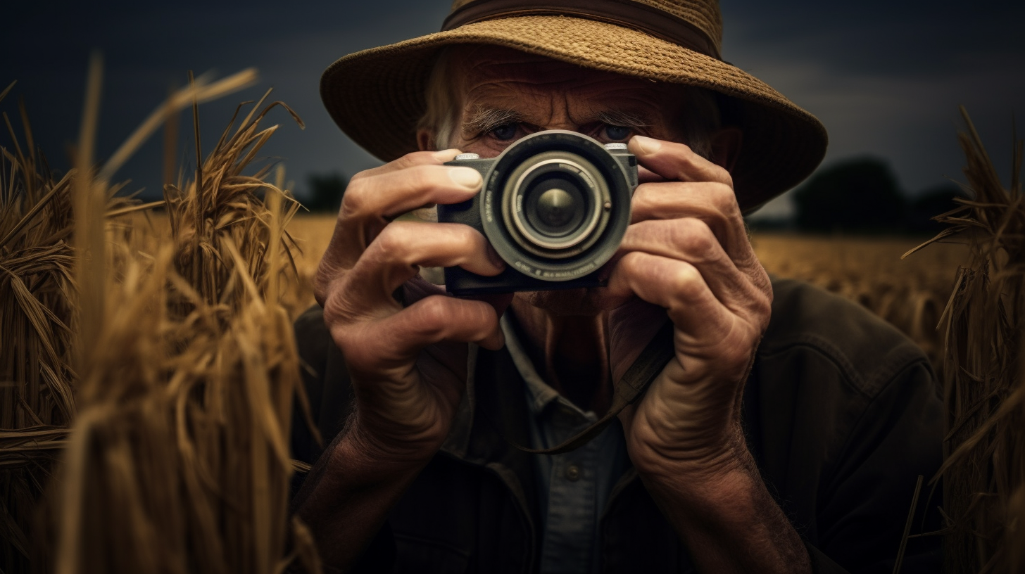 Farmer working on fields