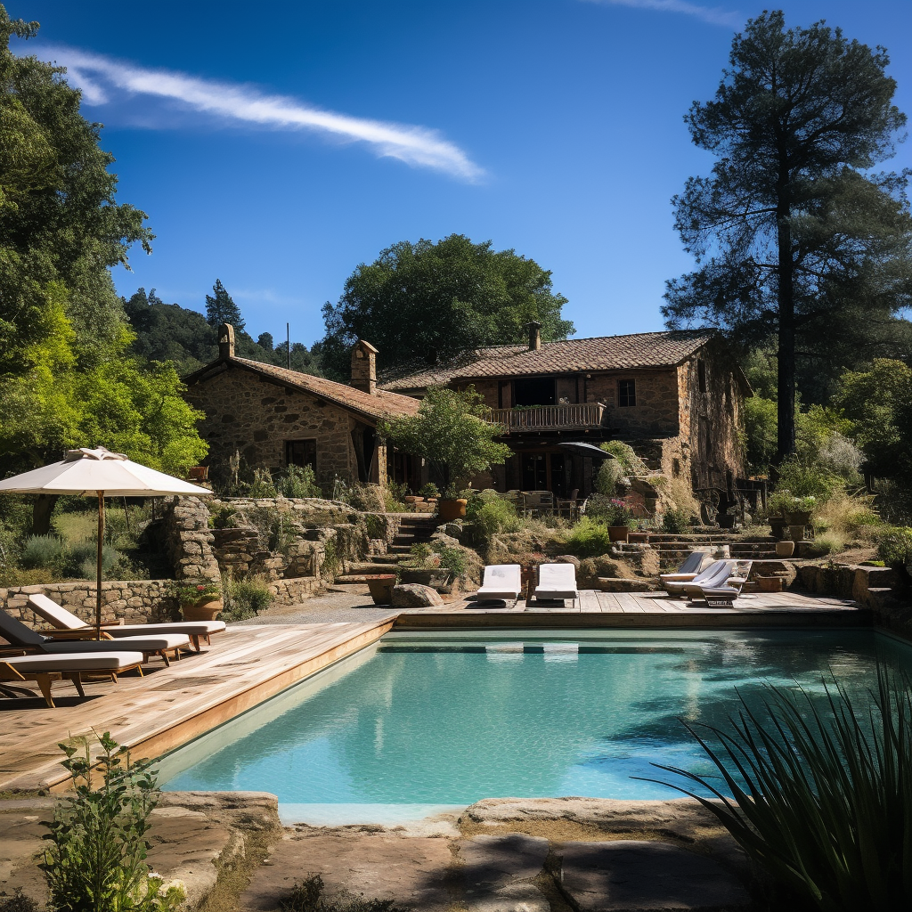 19th Century Provençal Farmhouse with Pool and People