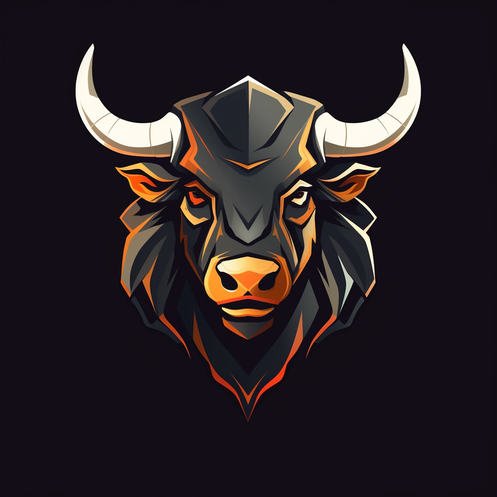 Simple and Flat Fashion Bull Logo