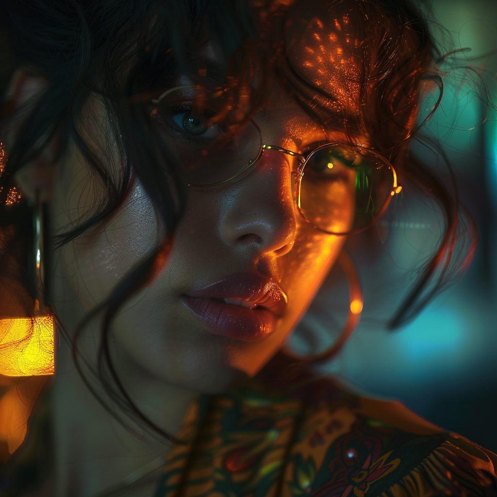 Fashionable Model in Cinematic Shot