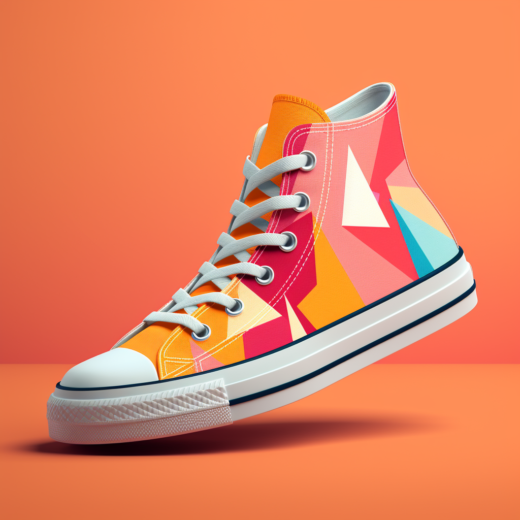 Fashion design with orange and pink triangle