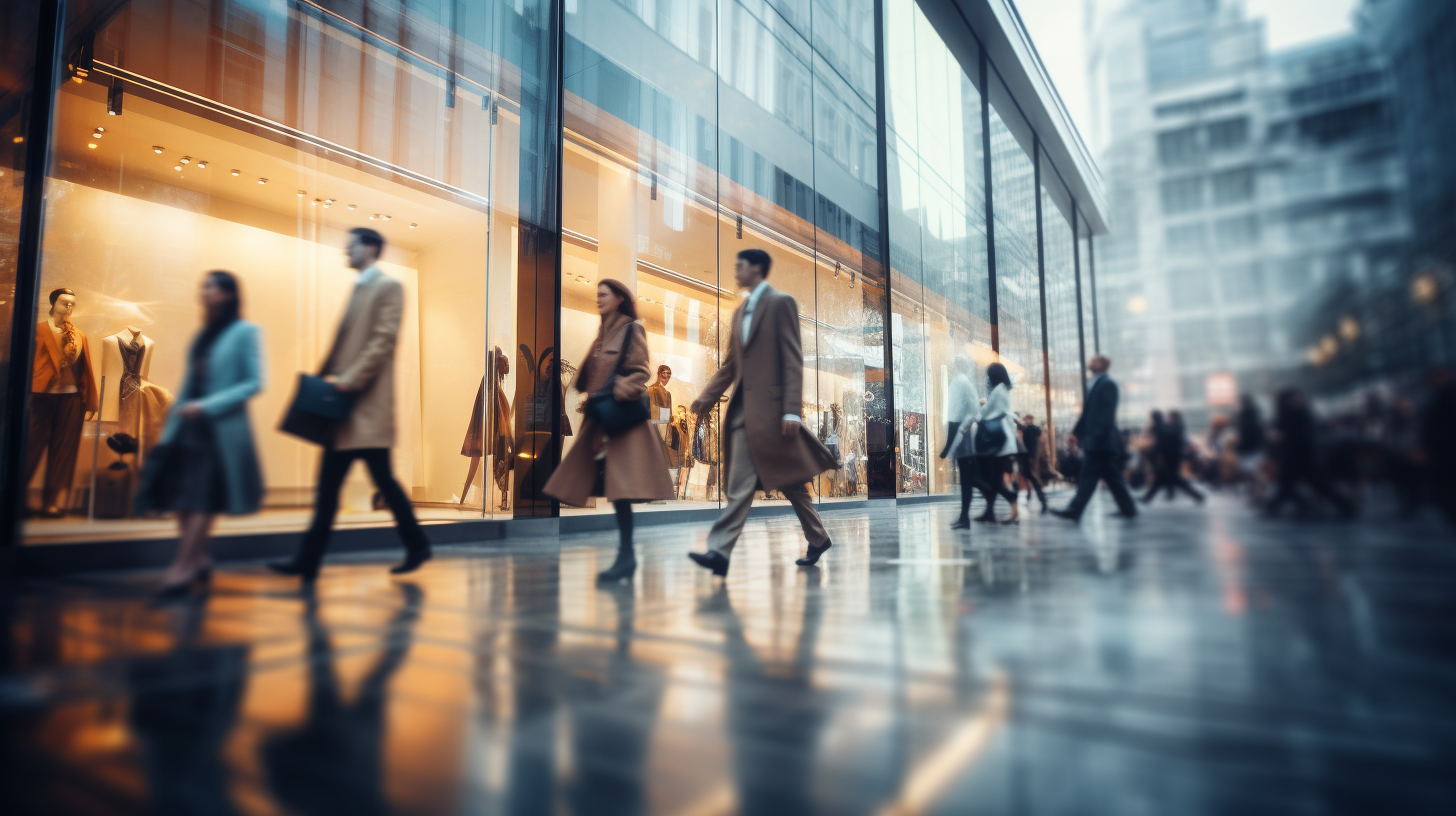 Blurred background of a fashion luxury store