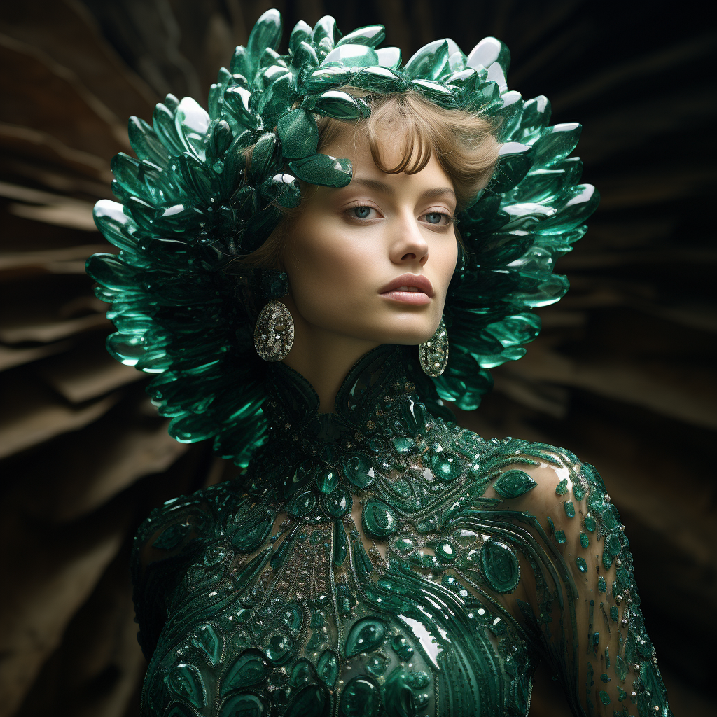 Stylish fashion with malachite crystals