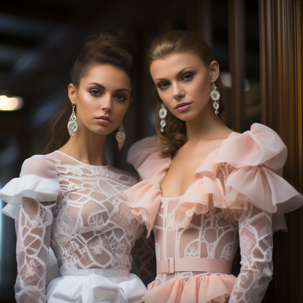 Fashion models wearing La Perla Neoprene Desire and Cristina Aaielli Couture