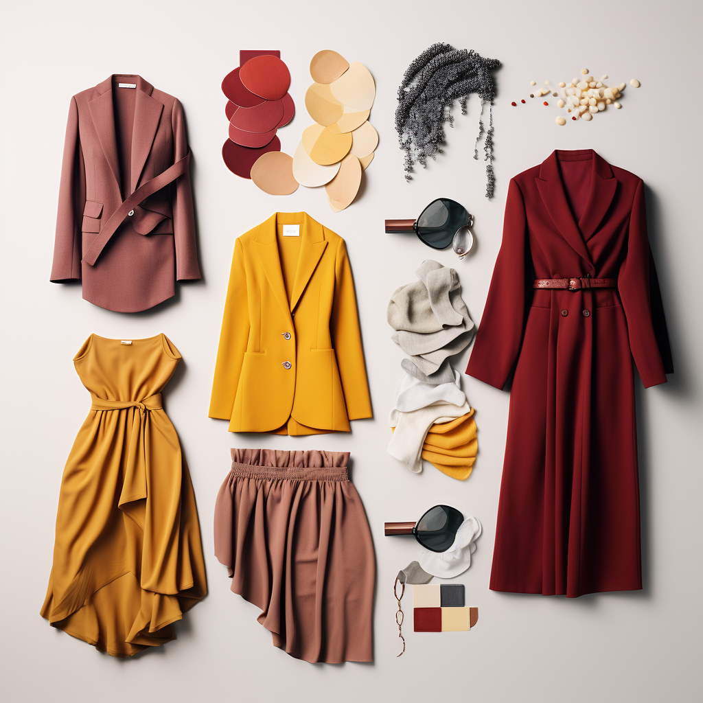 Affordable fashion mood board with colorful clothes