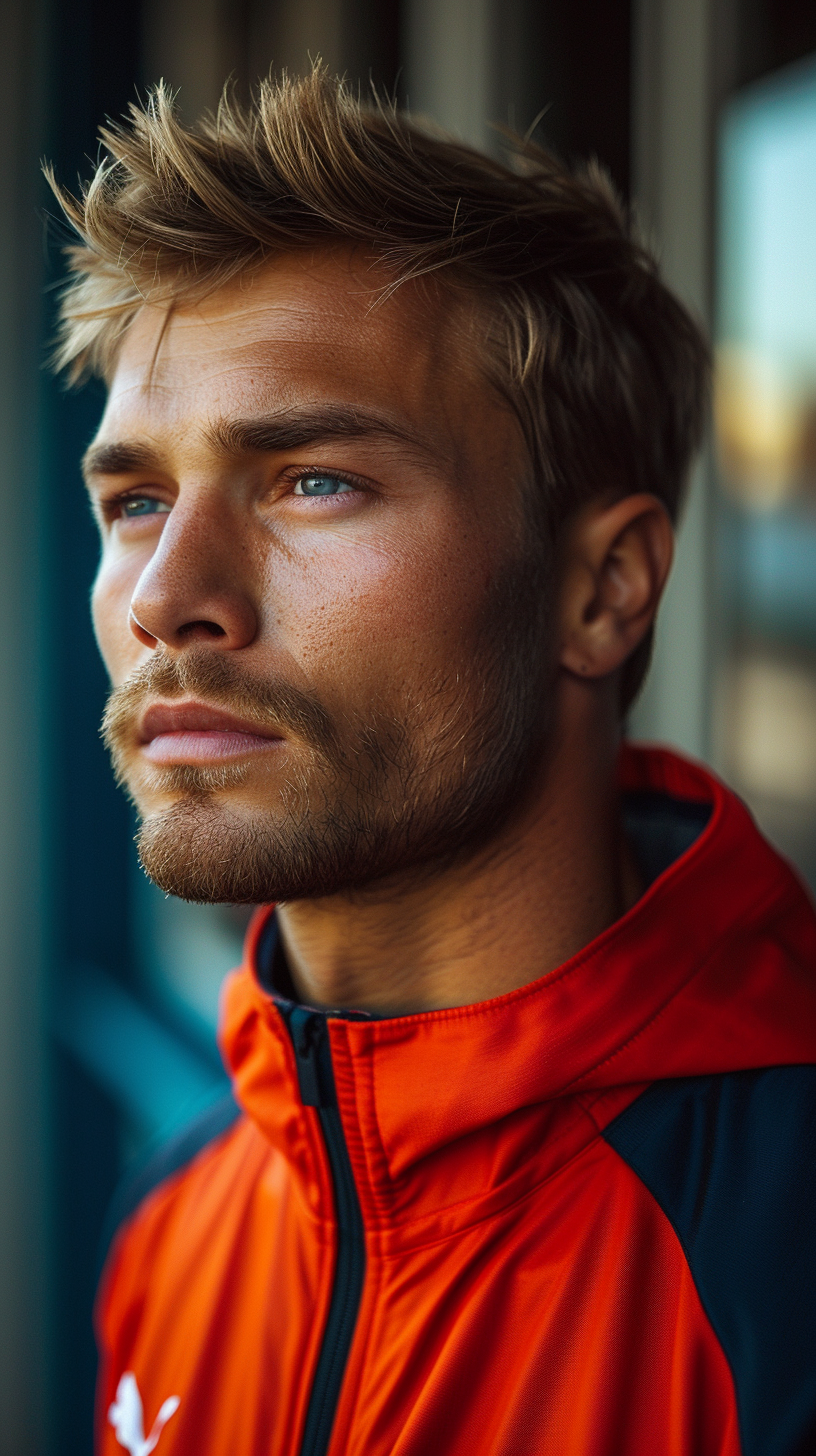 Hot Fashion Puma Soccer Player in Art Deco Hair Salon