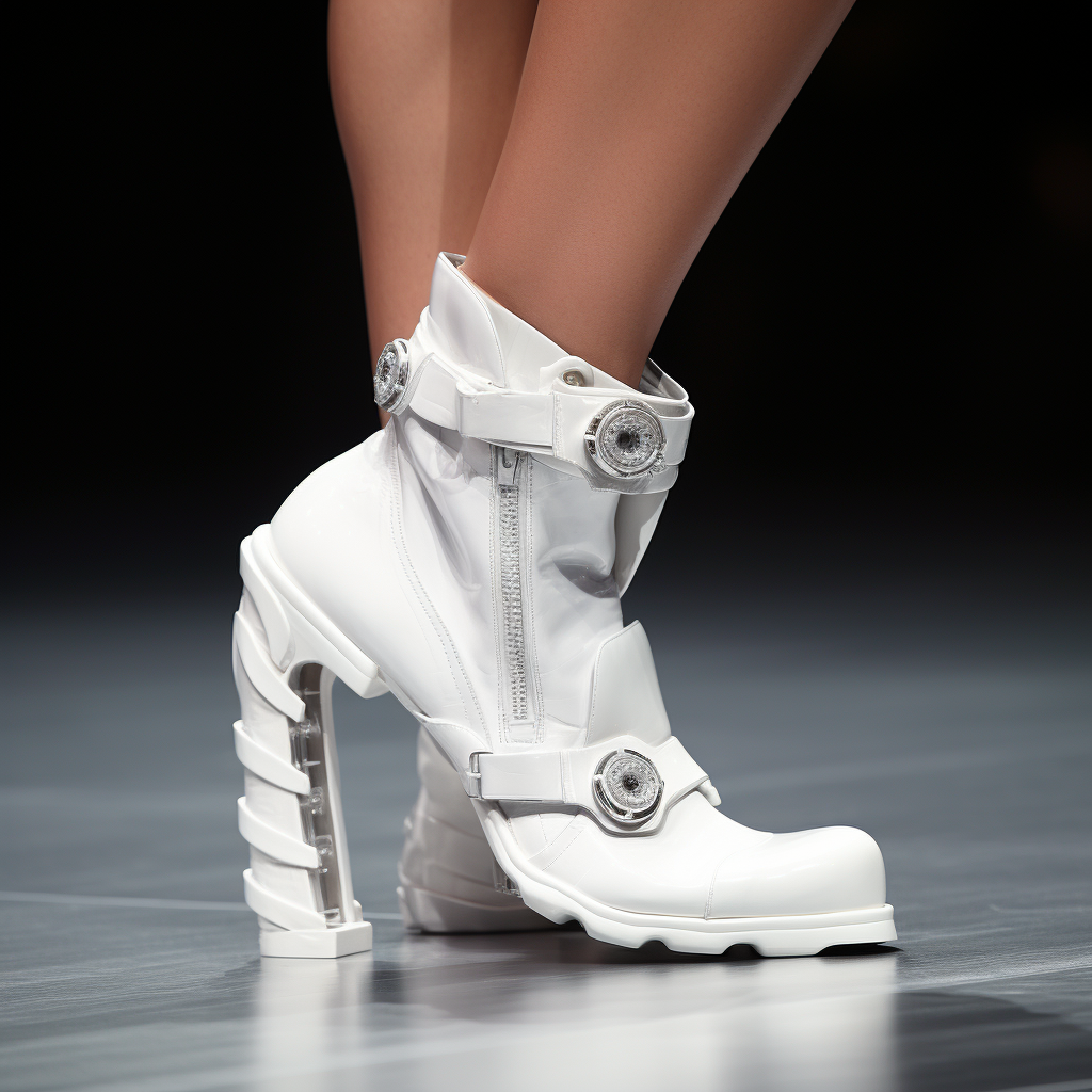 Stylish fashion week shoes with gun design