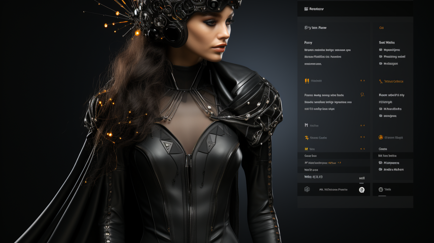 Futuristic mannequin showcasing black style clothing