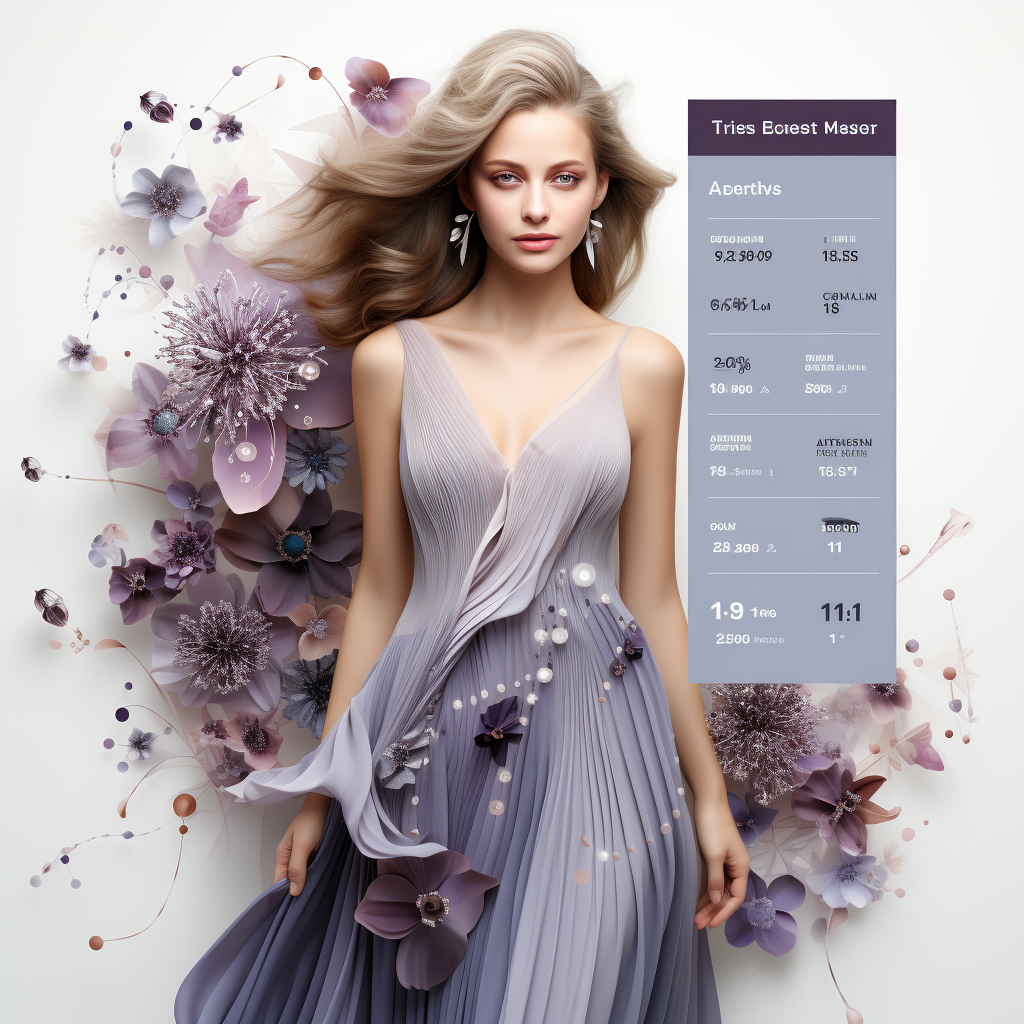 Fashion app UI with abstract background