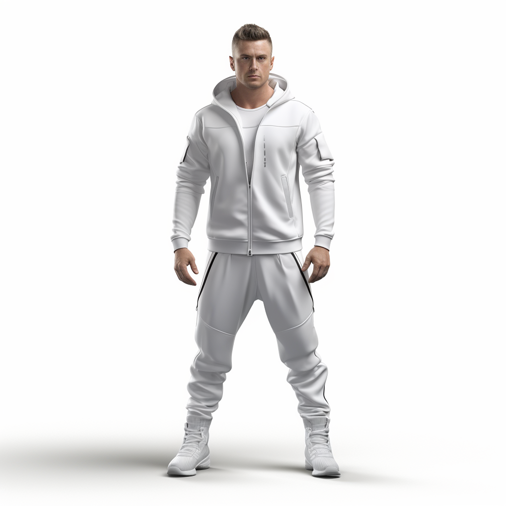 Fashionable man in plain jogging suit