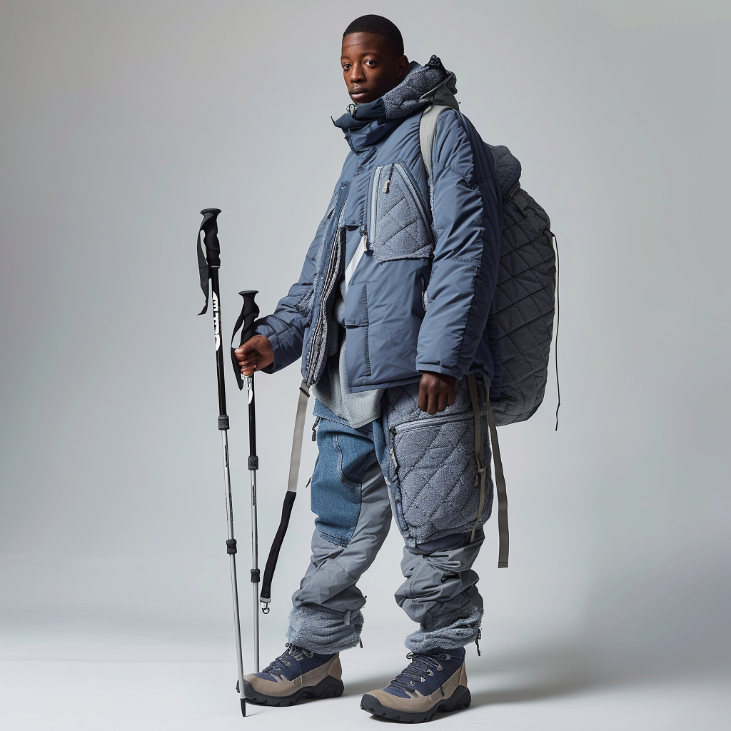 Man dressed for Fashion Week collaboration