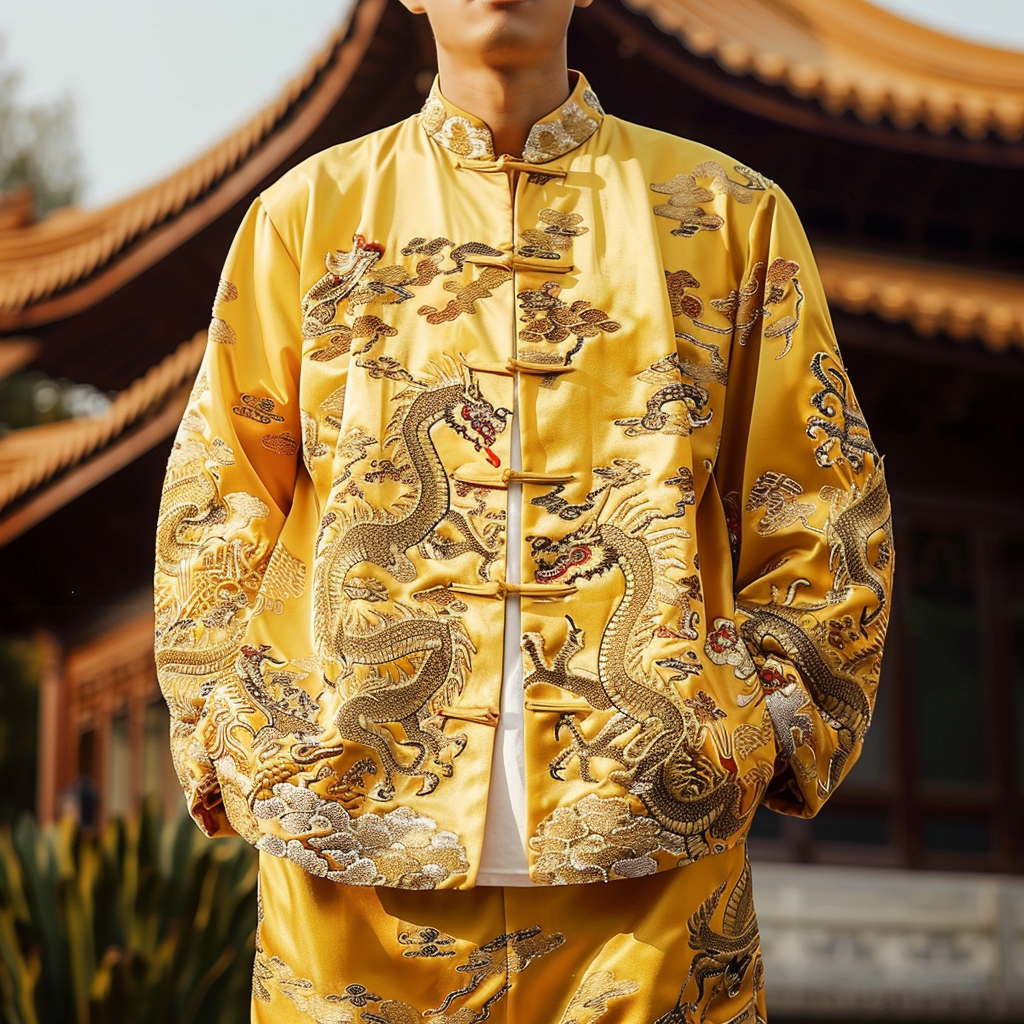 Chinese dragon pattern fashion yellow number