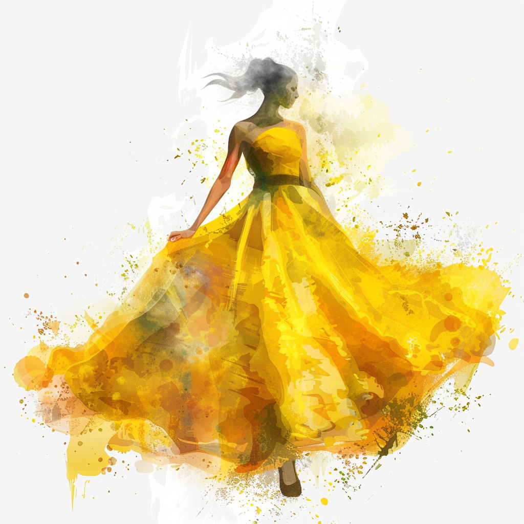 Stylish yellow pastel dress vector