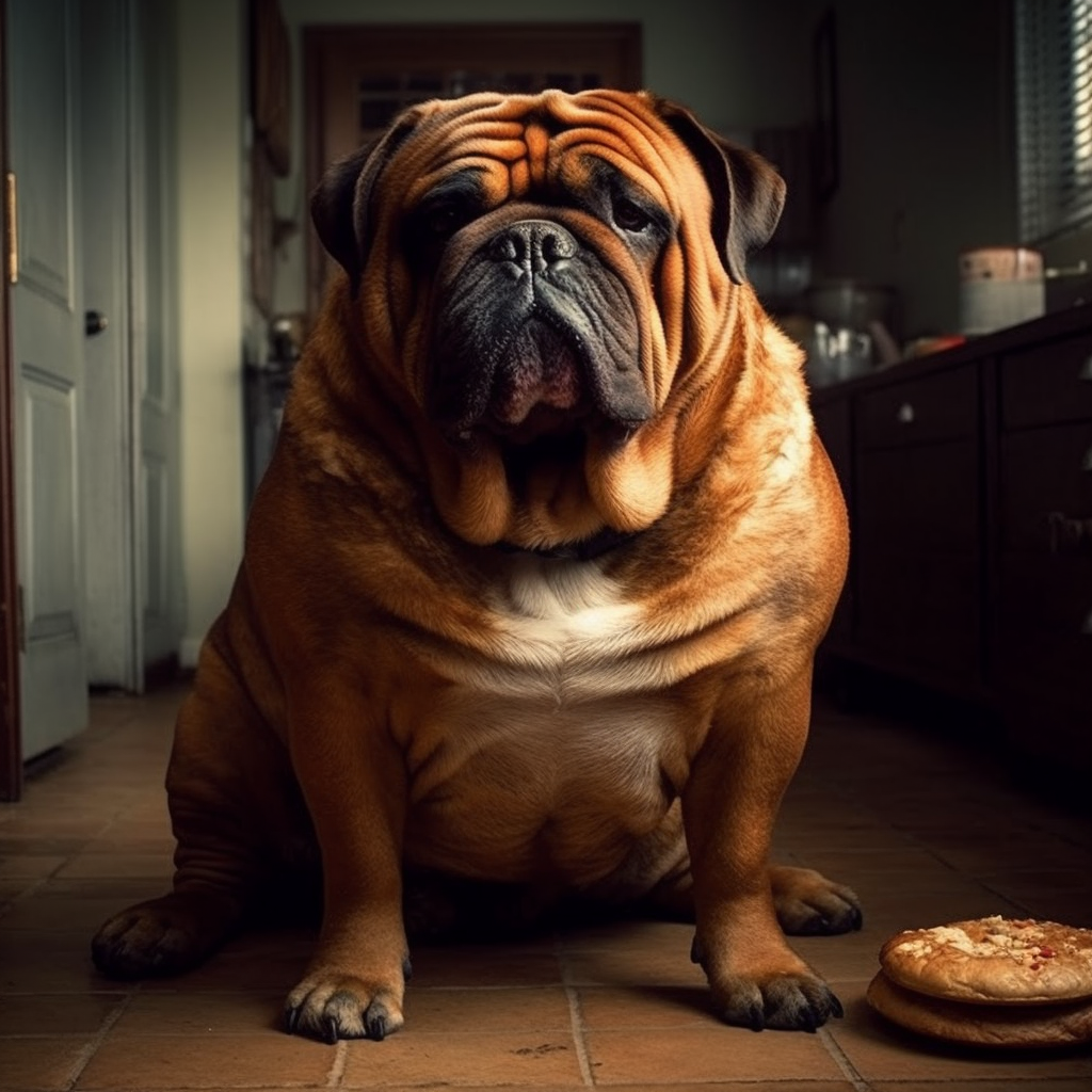 Chubby dog enjoying a sunny day